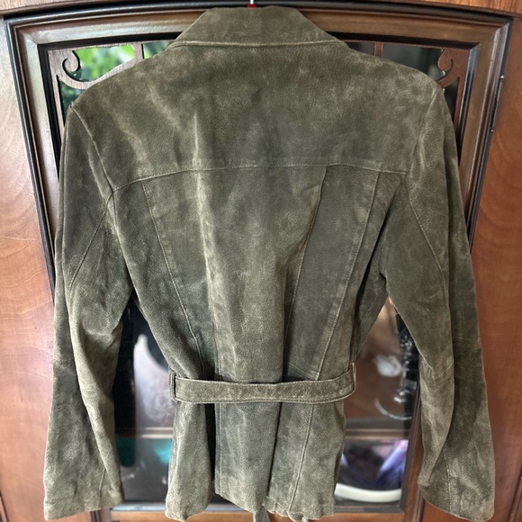 Wilsons Leather Maxima Steampunk Suede Green Jacket - Picture 2 of 2